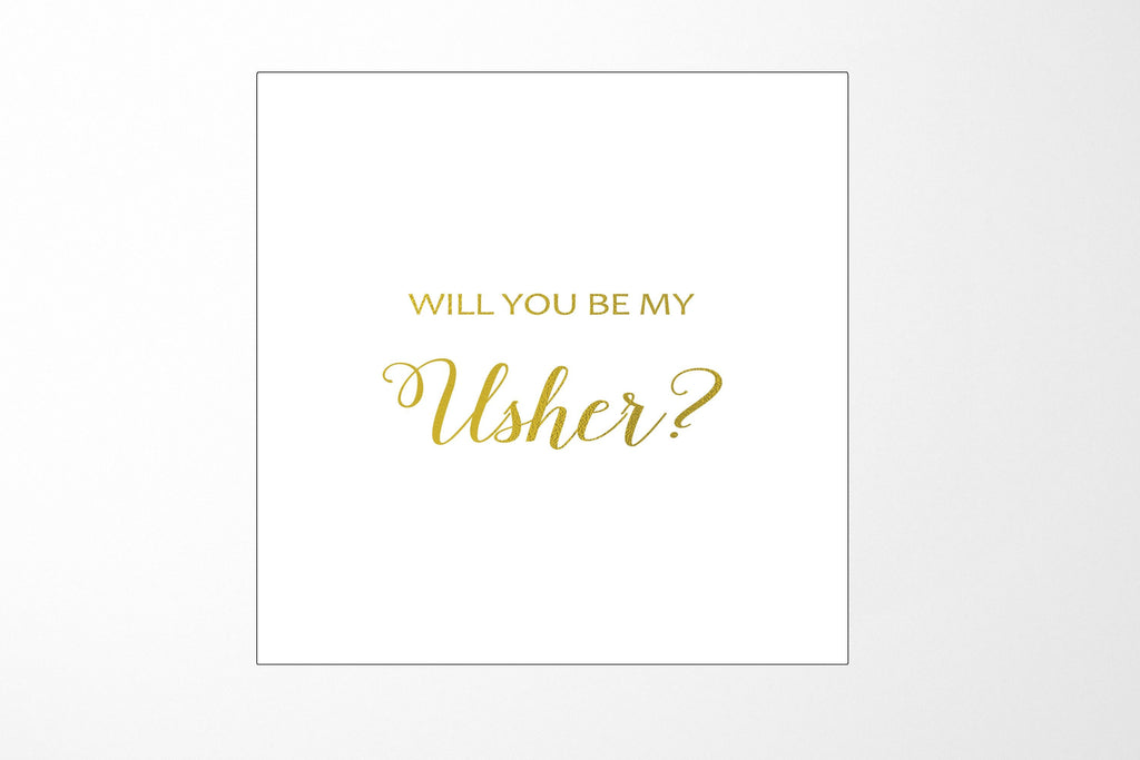 Will You Be My Usher? Proposal Box White - No Border - No ribbon