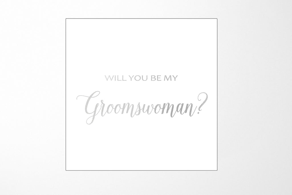 Will You Be My groomswoman? Proposal Box White - No Border - No ribbon