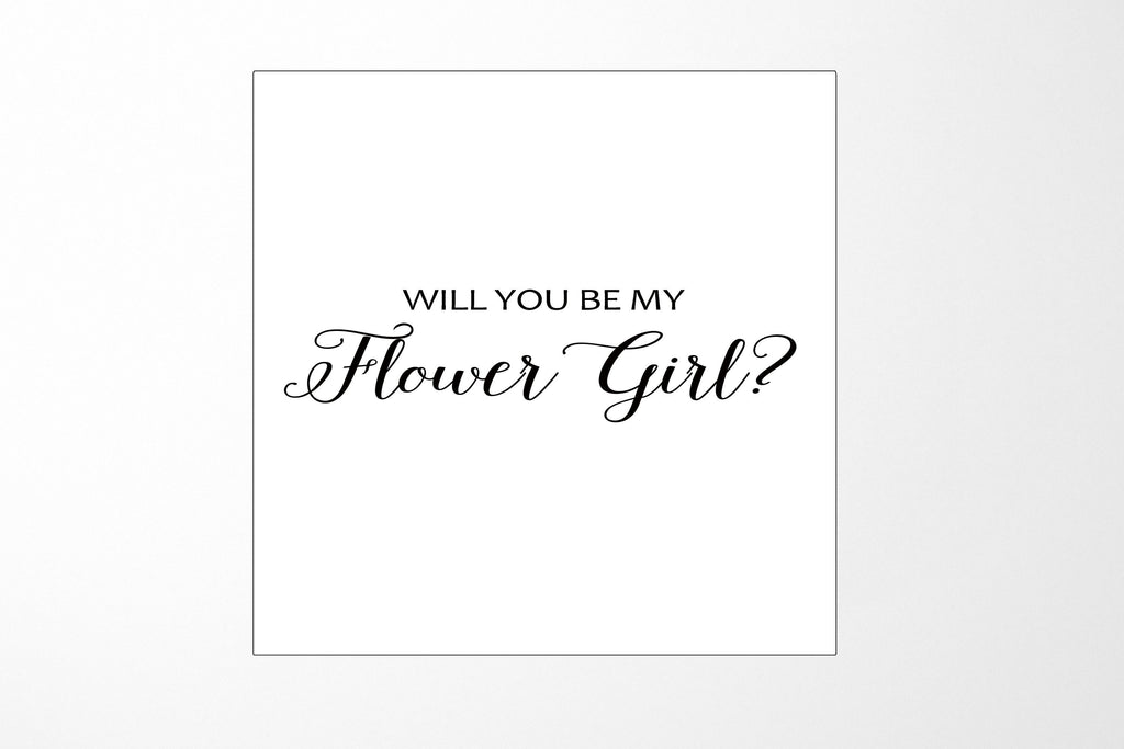 Will You Be My Flower Girl? Proposal Box White - No Border - No ribbon