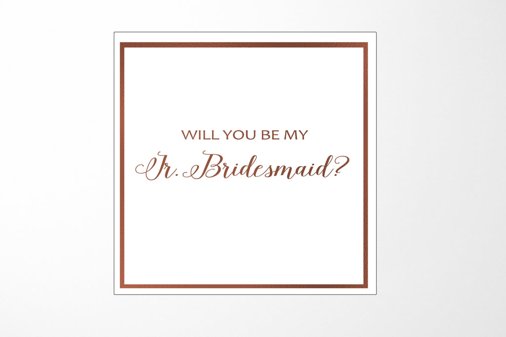 Will You Be My Jr Bridesmaid? Proposal Box White -  Border - No ribbon