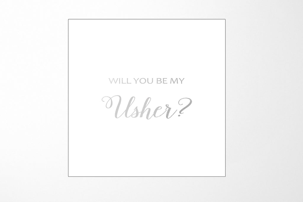 Will You Be My Usher? Proposal Box White - No Border - No ribbon