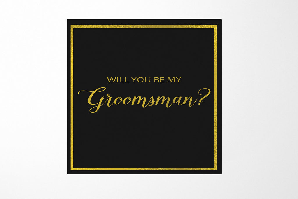 Will You Be My groomsman? Proposal Box black -  Border - No ribbon