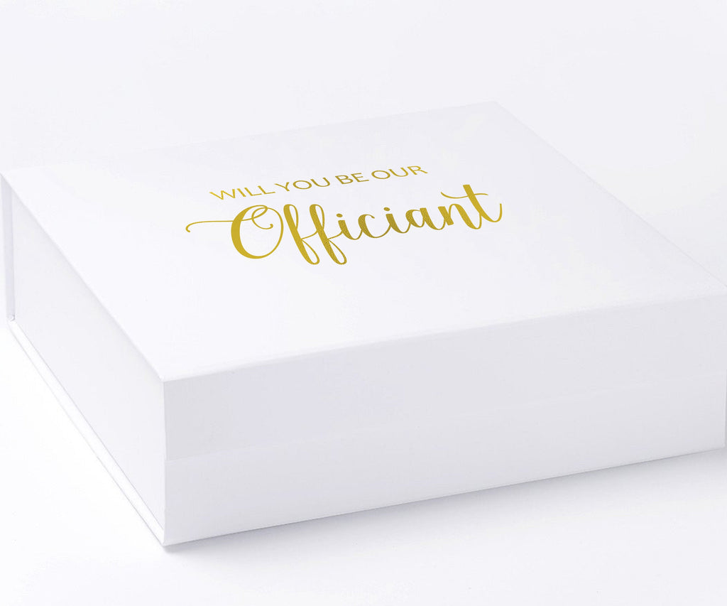 Will You Be our Officiant? Proposal Box White - No Border - No ribbon