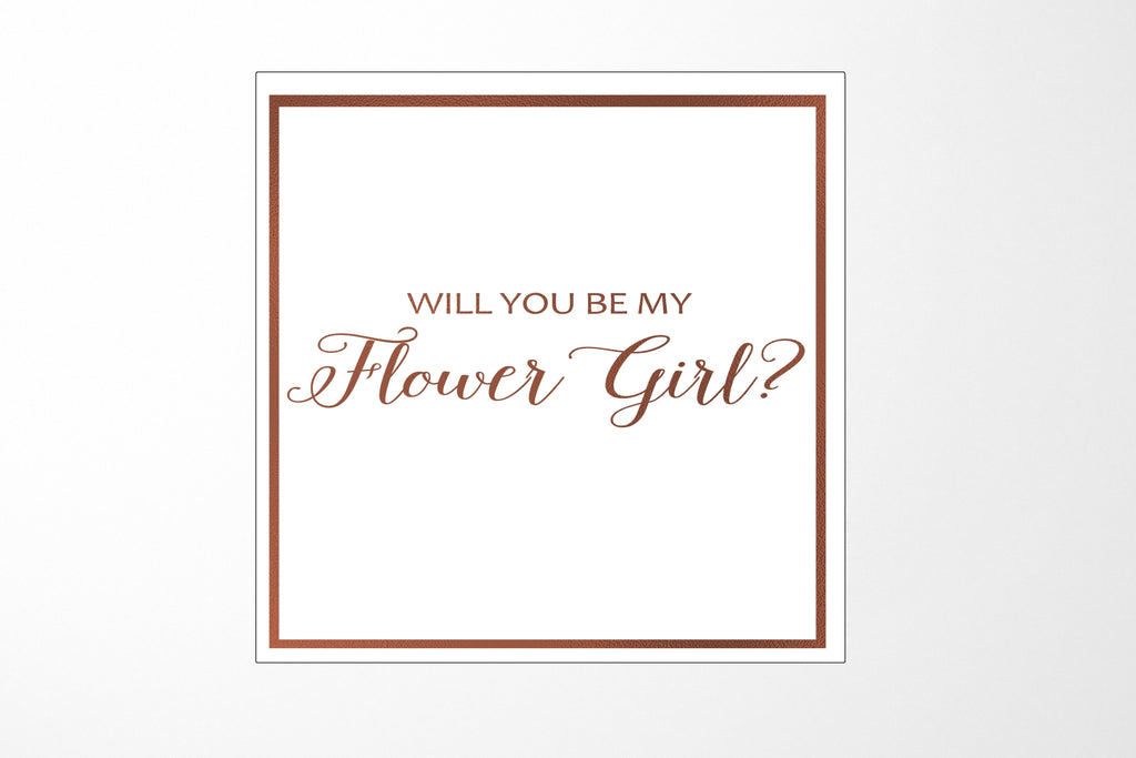 Will You Be My Flower Girl? Proposal Box White -  Border - No ribbon