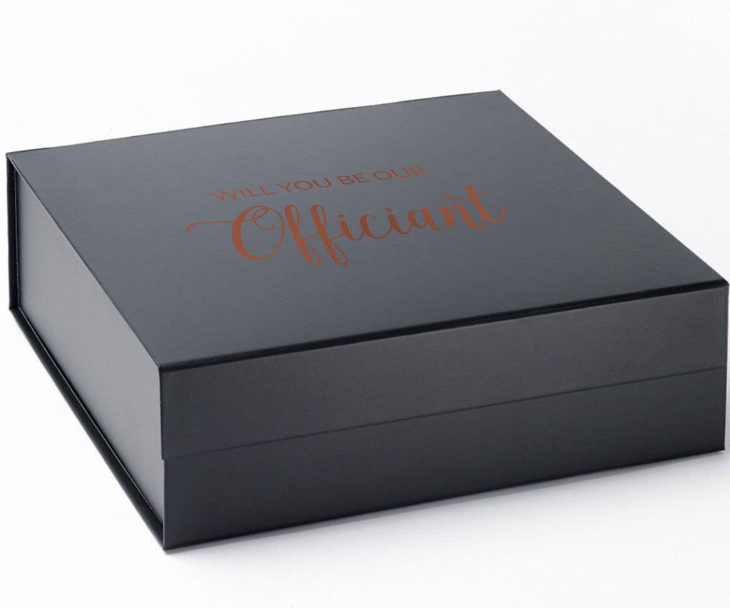 Will You Be our Officiant? Proposal Box black - No Border - No ribbon