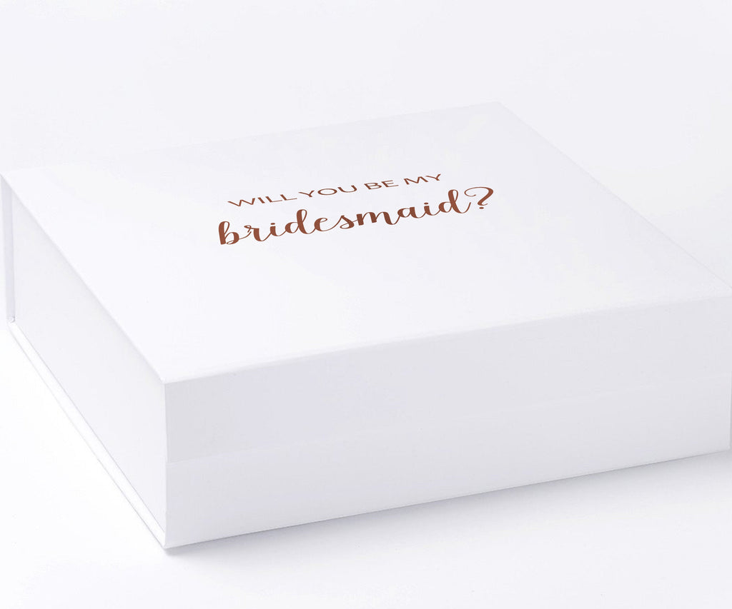 Will You Be My bridesmaid? Proposal Box White - No Border - No ribbon