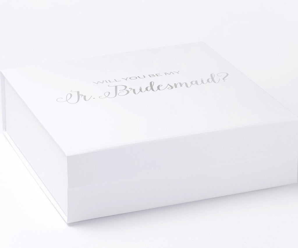 Will You Be My Jr Bridesmaid? Proposal Box White - No Border - No ribbon