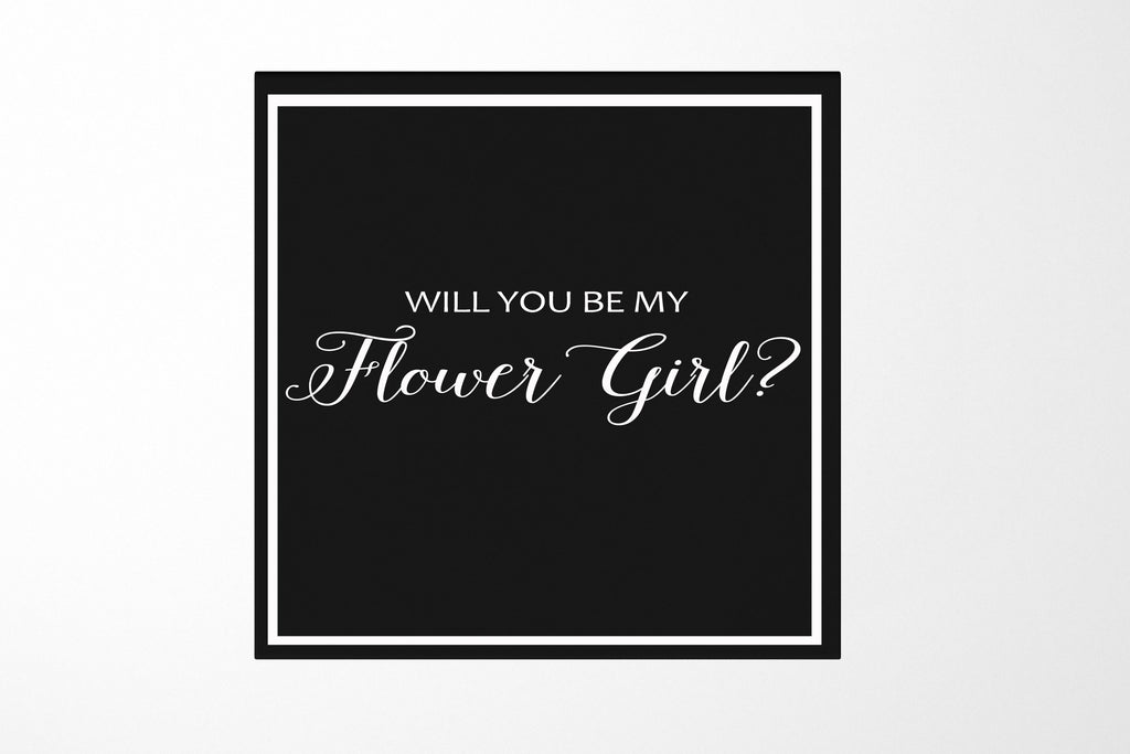 Will You Be My Flower Girl? Proposal Box black -  Border - No ribbon