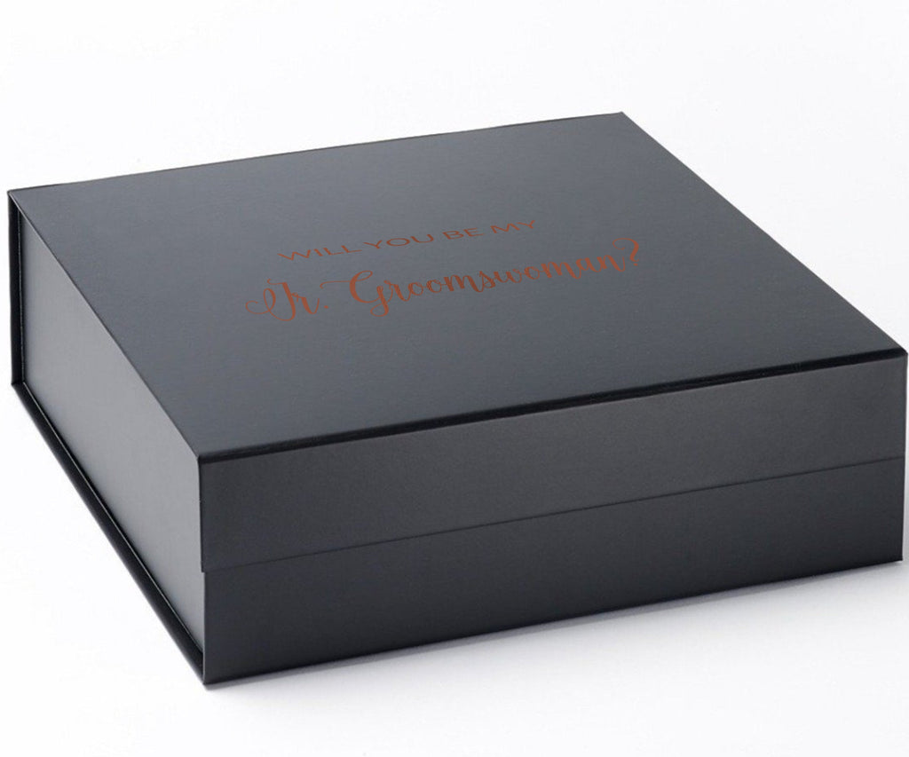 Will You Be My Jr Groomswoman? Proposal Box black - No Border - No ribbon