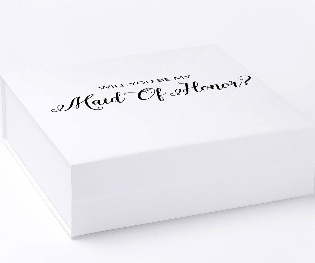 Will You Be My maid of honor? Proposal Box White - No Border - No ribbon