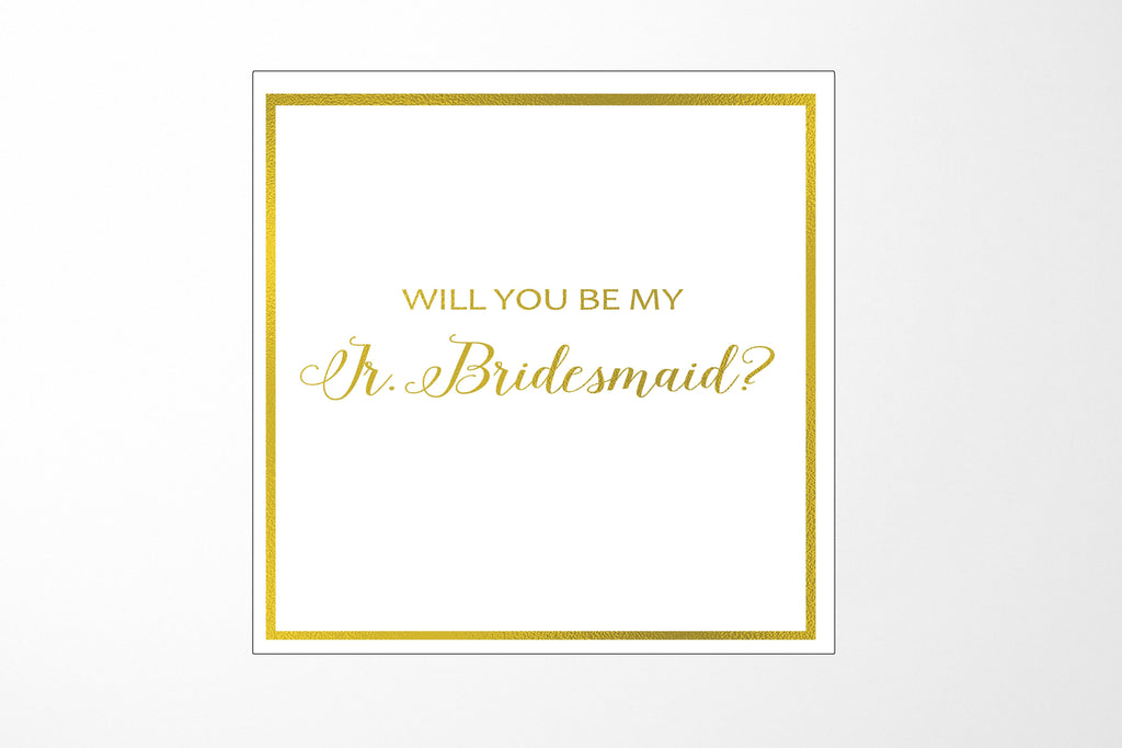 Will You Be My Jr Bridesmaid? Proposal Box White -  Border - No ribbon