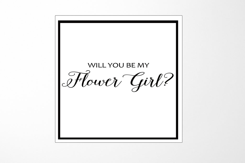 Will You Be My Flower Girl? Proposal Box White -  Border - No ribbon