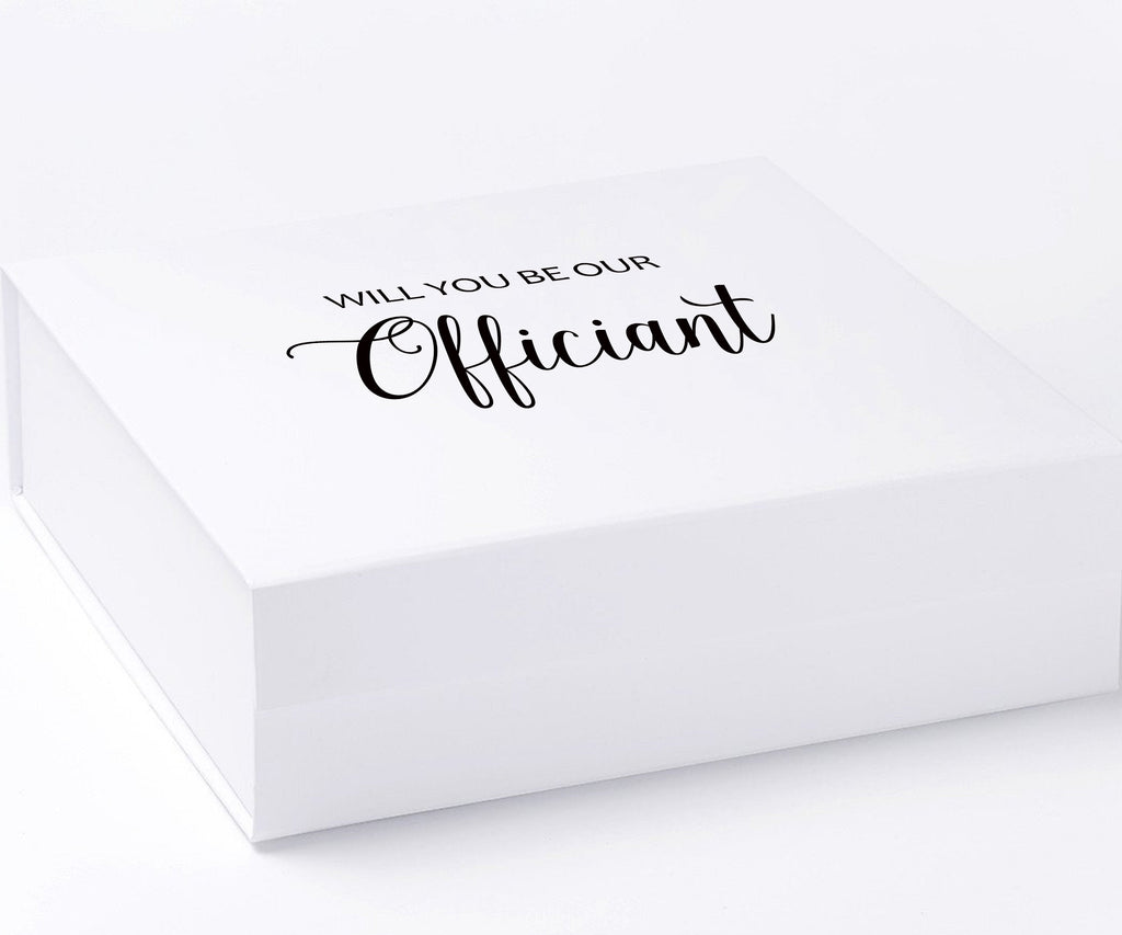 Will You Be our Officiant? Proposal Box White - No Border - No ribbon