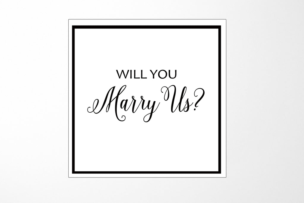 Will You Marry Us?? Proposal Box White -  Border - No ribbon