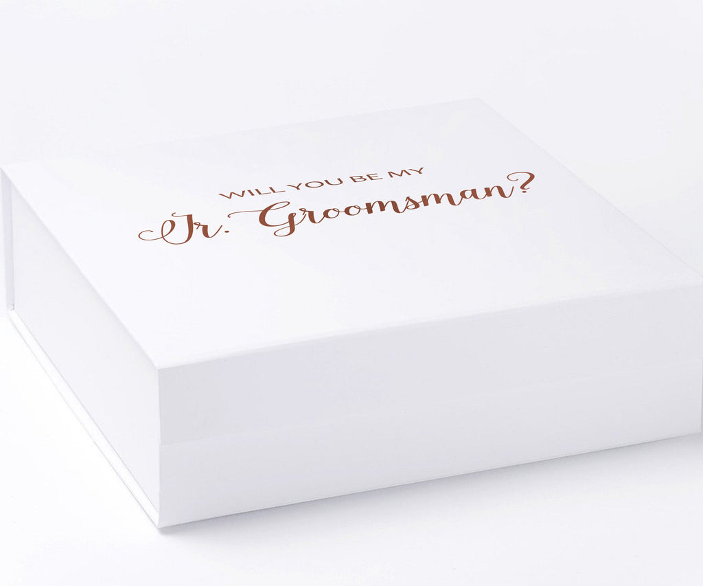 Will You Be My jr groomsman? Proposal Box White - No Border - No ribbon