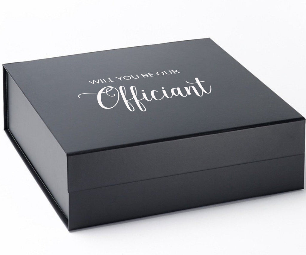 Will You Be our Officiant? Proposal Box black - No Border - No ribbon