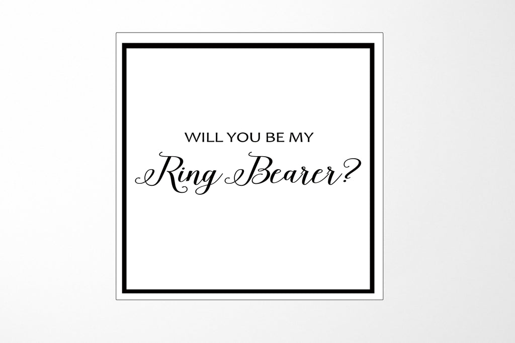 Will You Be My Ring Bearer? Proposal Box White -  Border - No ribbon