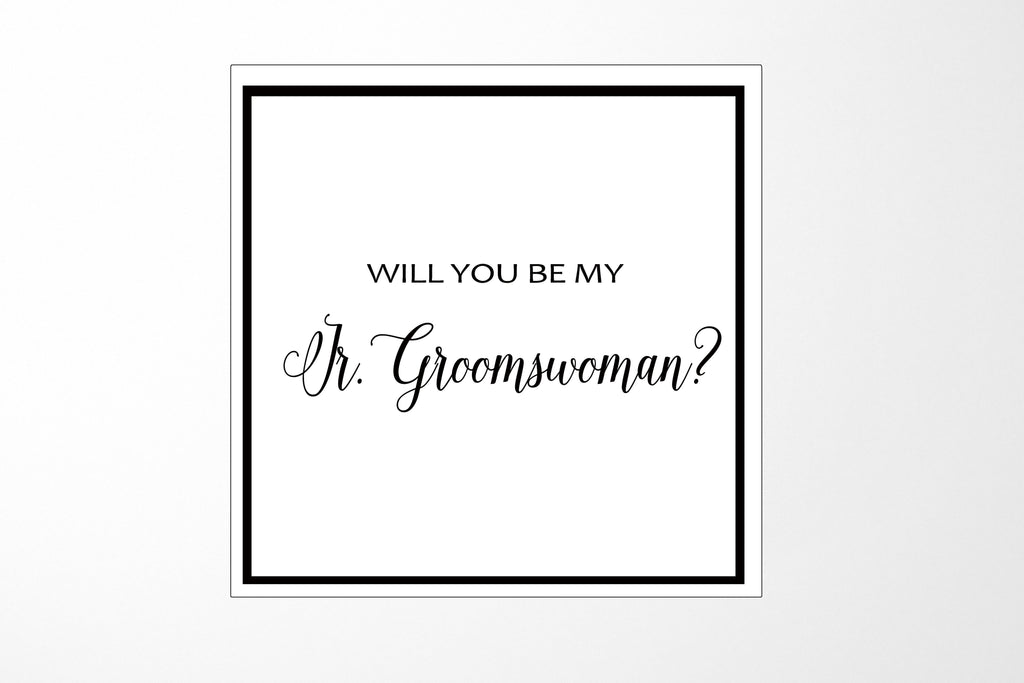 Will You Be My Jr Groomswoman? Proposal Box White -  Border - No ribbon