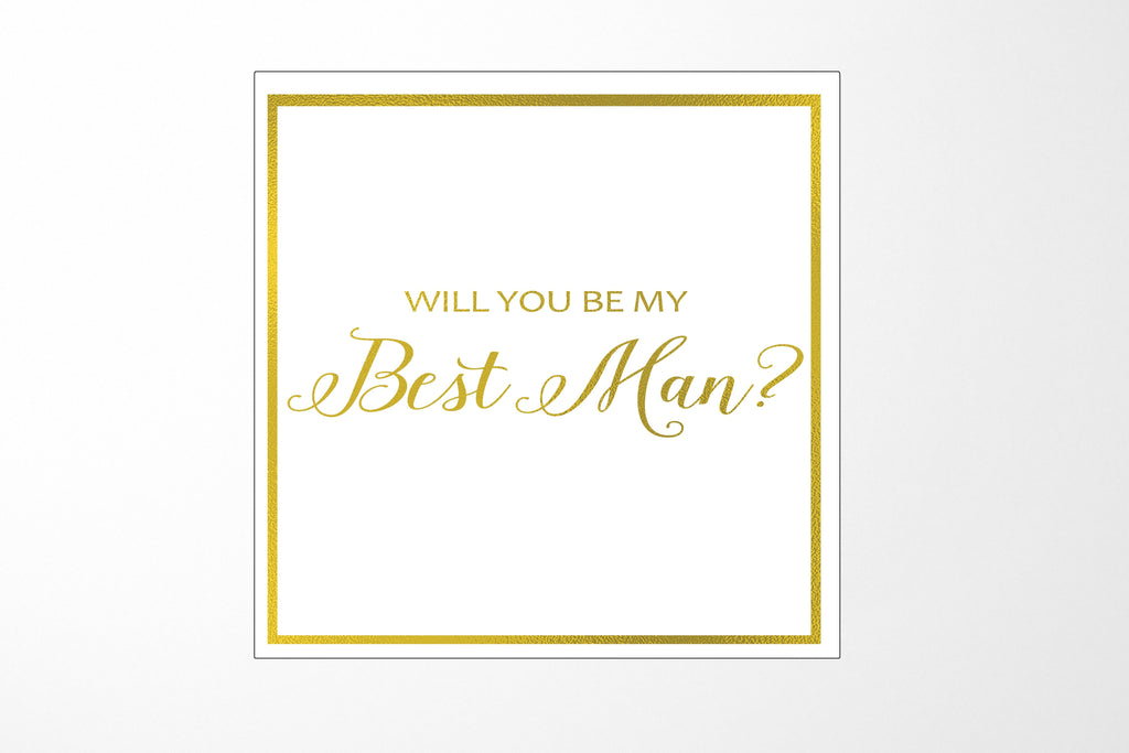 Will You Be My Best man? Proposal Box White -  Border - No ribbon