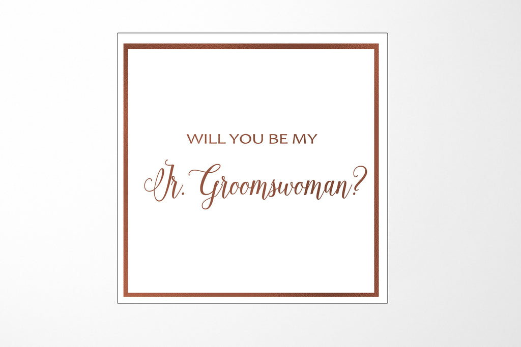 Will You Be My Jr Groomswoman? Proposal Box White -  Border - No ribbon