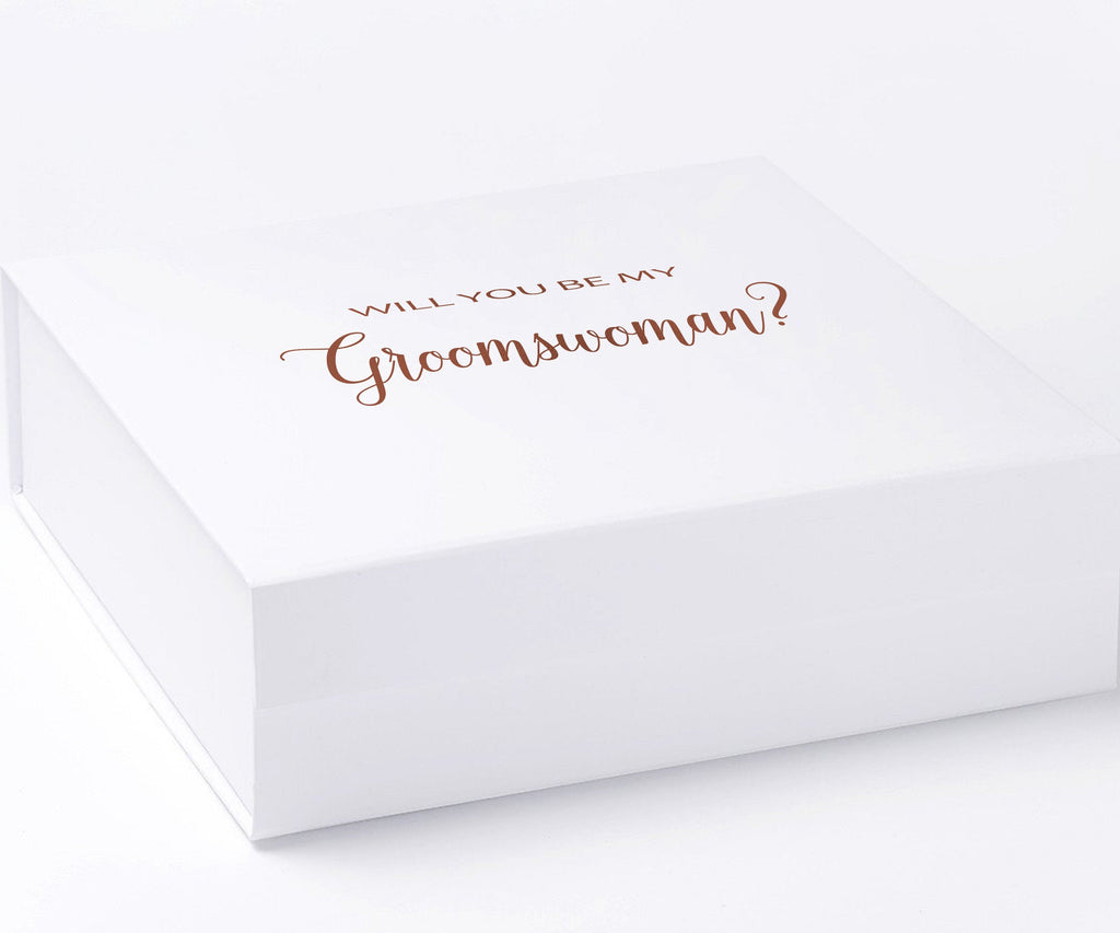 Will You Be My groomswoman? Proposal Box White - No Border - No ribbon