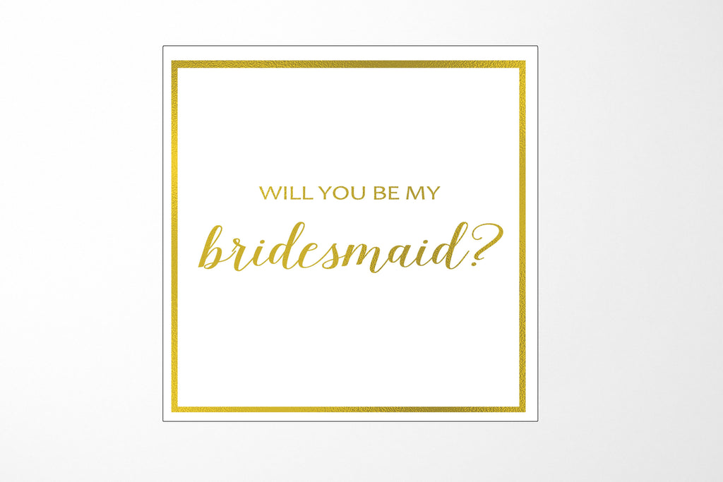 Will You Be My bridesmaid? Proposal Box White -  Border - No ribbon