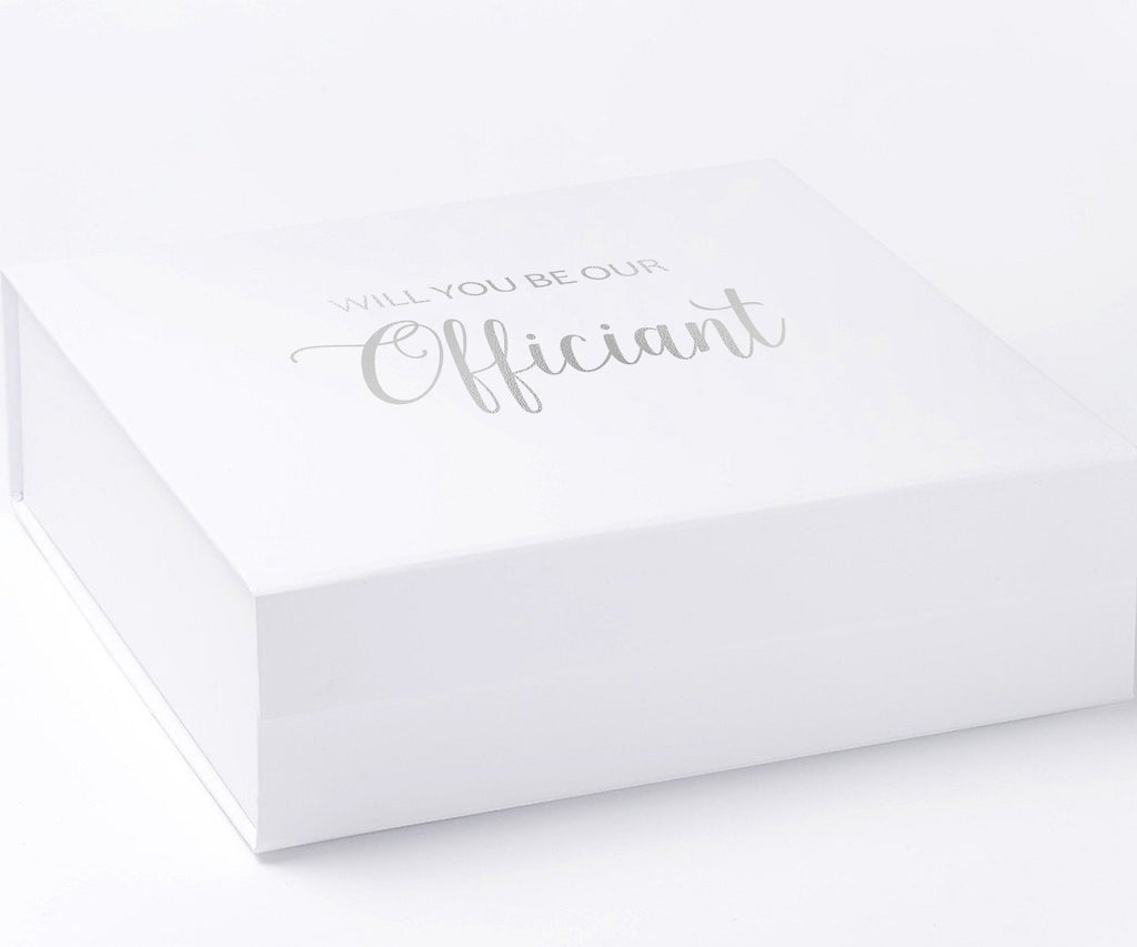 Will You Be our Officiant? Proposal Box White - No Border - No ribbon