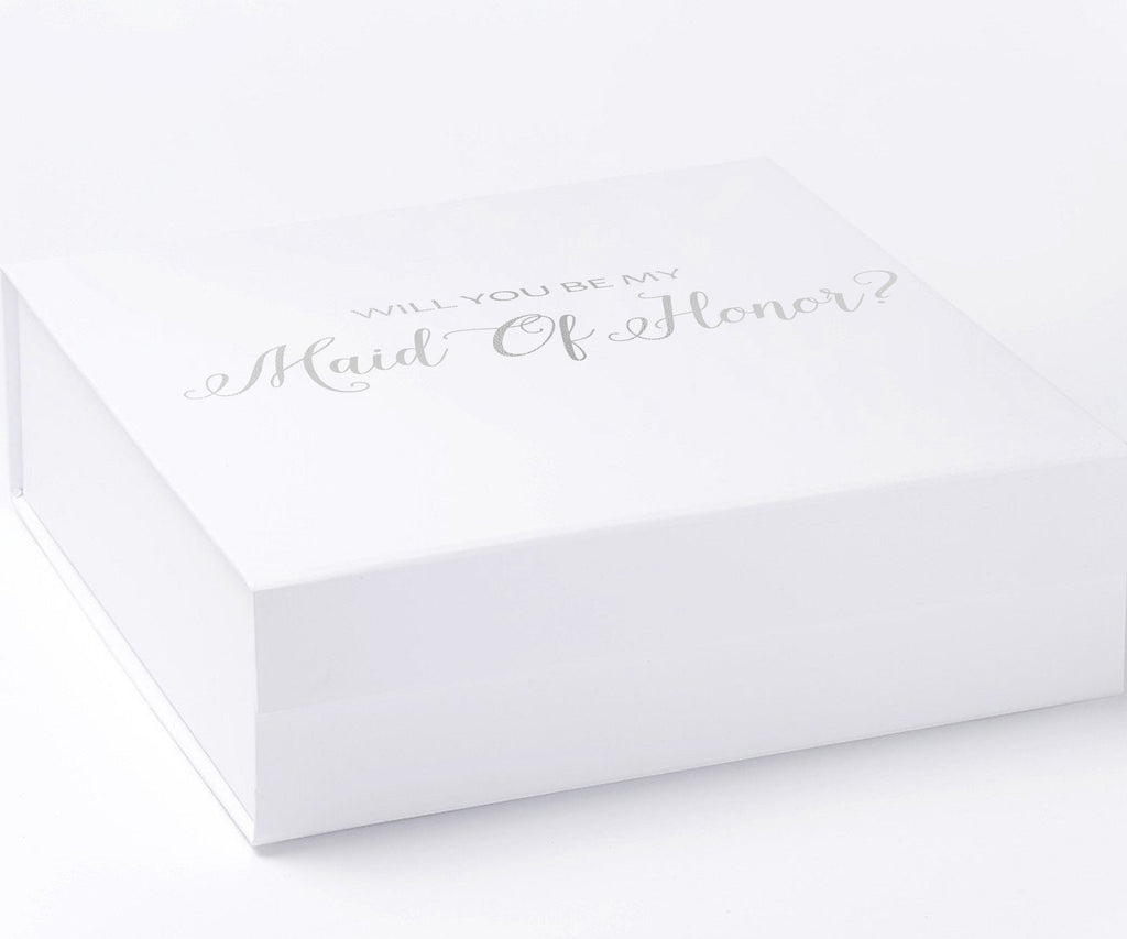 Will You Be My maid of honor? Proposal Box White - No Border - No ribbon