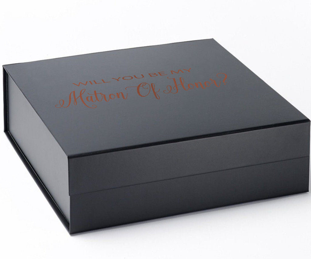 Will You Be My Matron of Honor? Proposal Box black - No Border - No ribbon