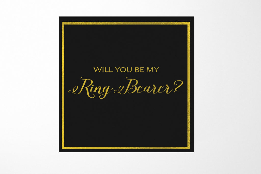 Will You Be My Ring Bearer? Proposal Box black -  Border - No ribbon