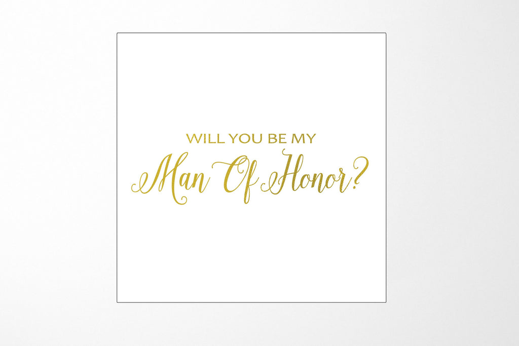 Will You Be My Man of Honor? Proposal Box White - No Border - No ribbon