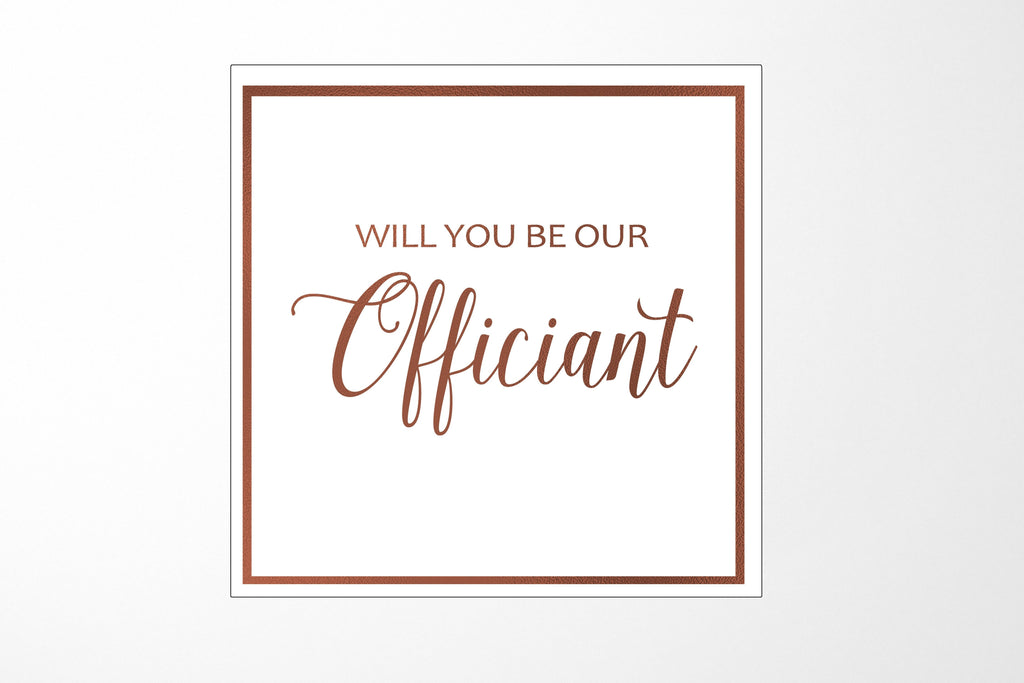 Will You Be our Officiant? Proposal Box White -  Border - No ribbon