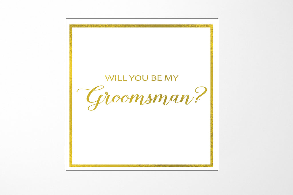 Will You Be My groomsman? Proposal Box White -  Border - No ribbon