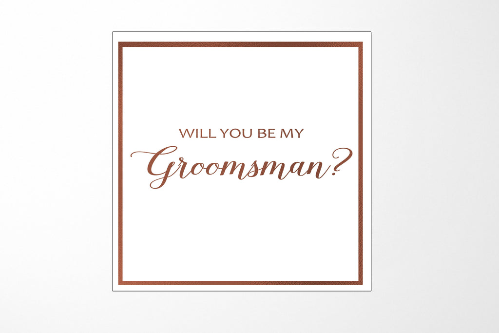 Will You Be My groomsman? Proposal Box White -  Border - No ribbon