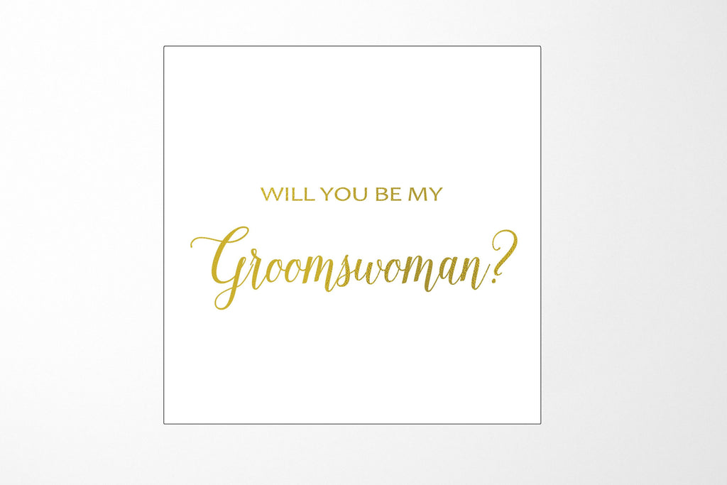 Will You Be My groomswoman? Proposal Box White - No Border - No ribbon