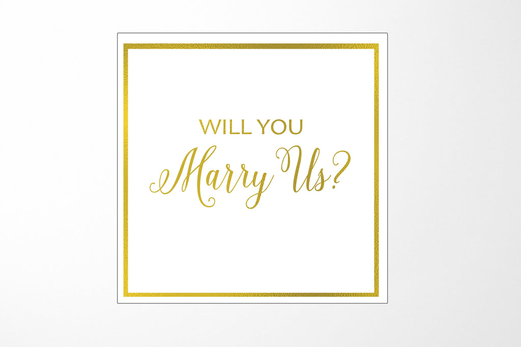 Will You Marry Us?? Proposal Box White -  Border - No ribbon