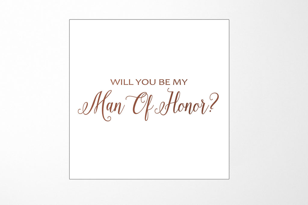 Will You Be My Man of Honor? Proposal Box White - No Border - No ribbon