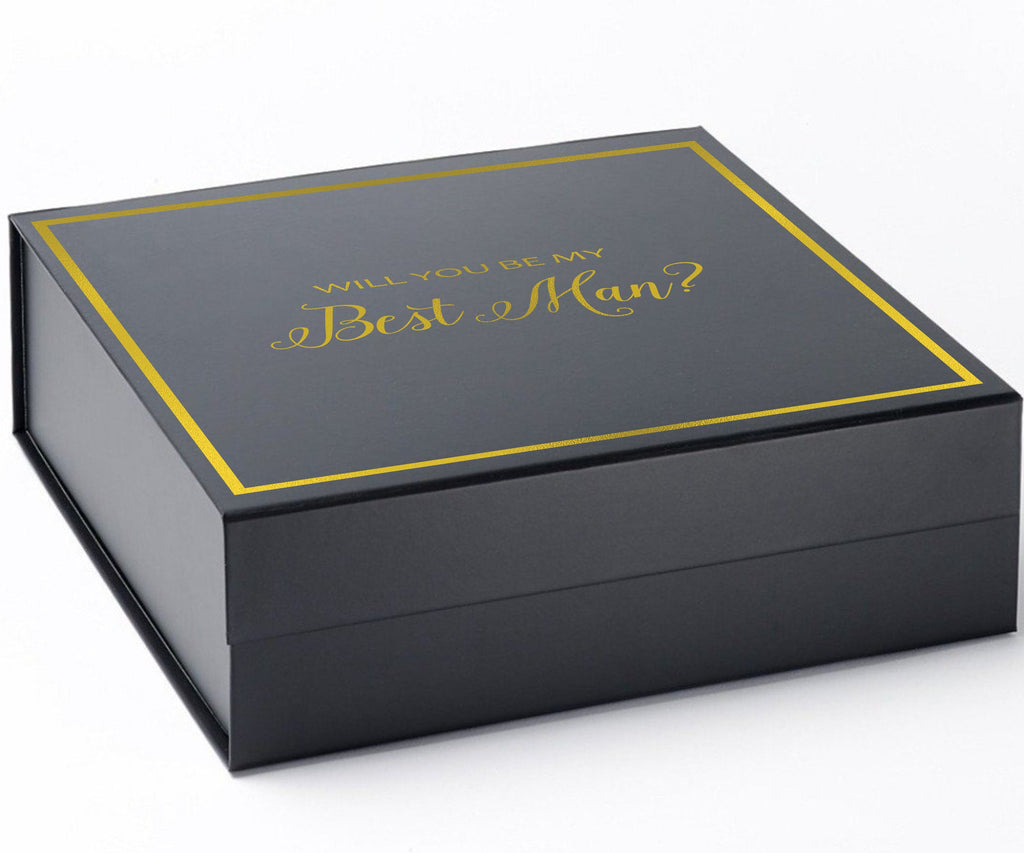 Will You Be My Best man? Proposal Box black -  Border - No ribbon