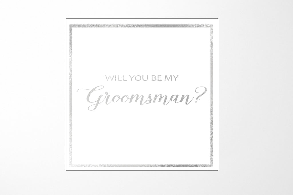 Will You Be My groomsman? Proposal Box White -  Border - No ribbon