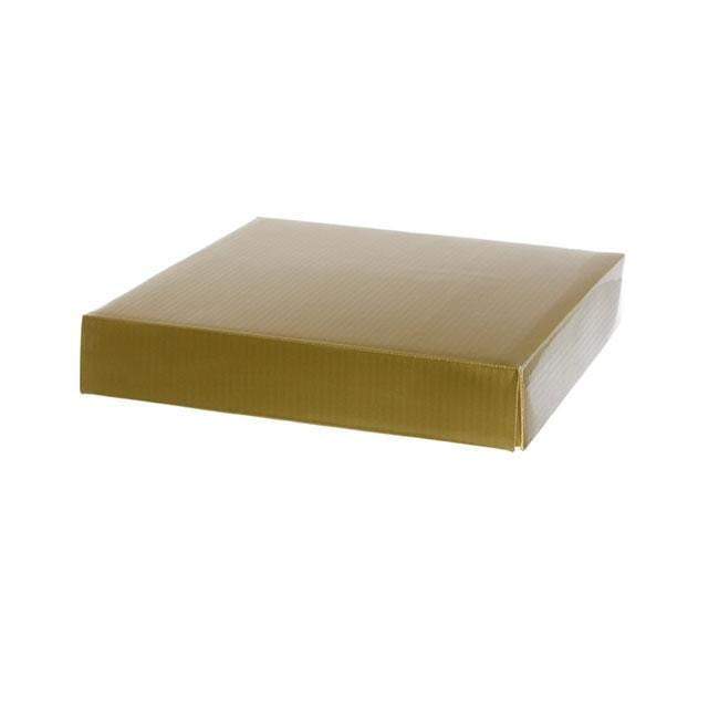 Posy Lid Mini Gloss Gold (14x14x3.5cmH)-Gift Box