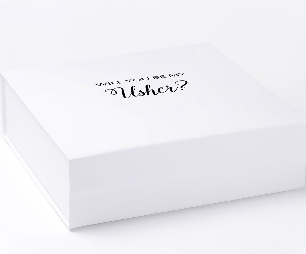 Will You Be My Usher? Proposal Box White - No Border - No ribbon