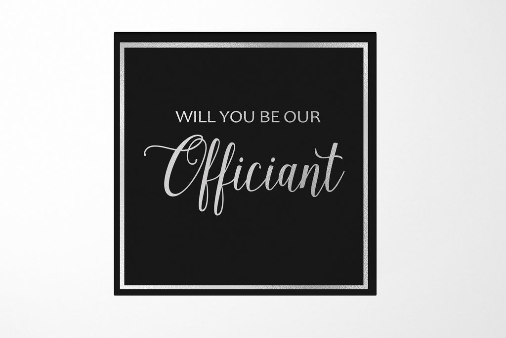 Will You Be our Officiant? Proposal Box black -  Border - No ribbon