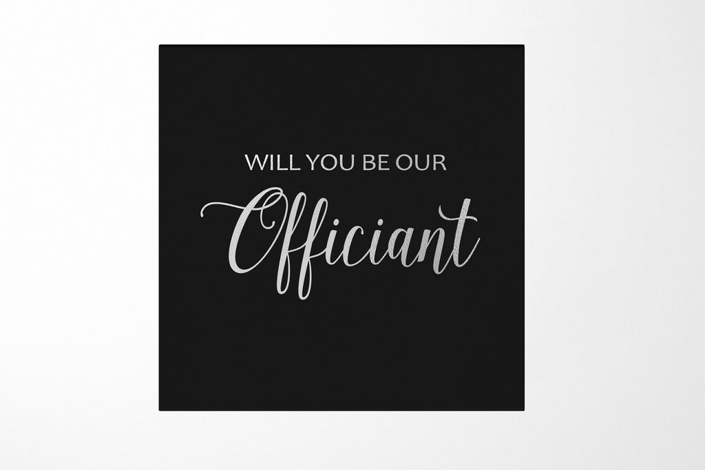 Will You Be our Officiant? Proposal Box black - No Border - No ribbon