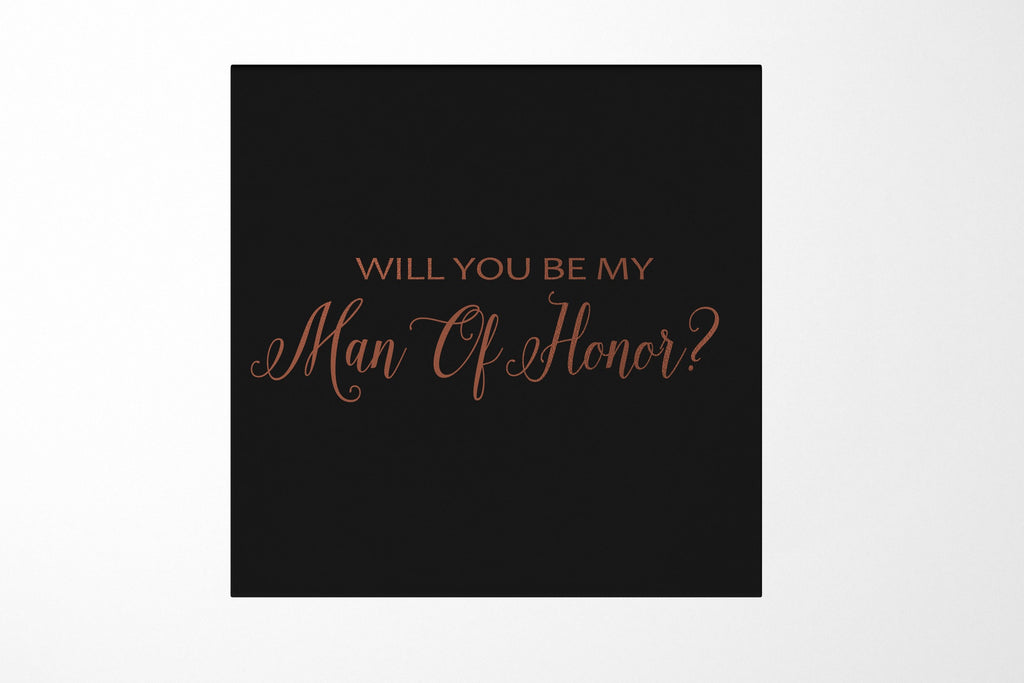 Will You Be My Man of Honor? Proposal Box black - No Border - No ribbon