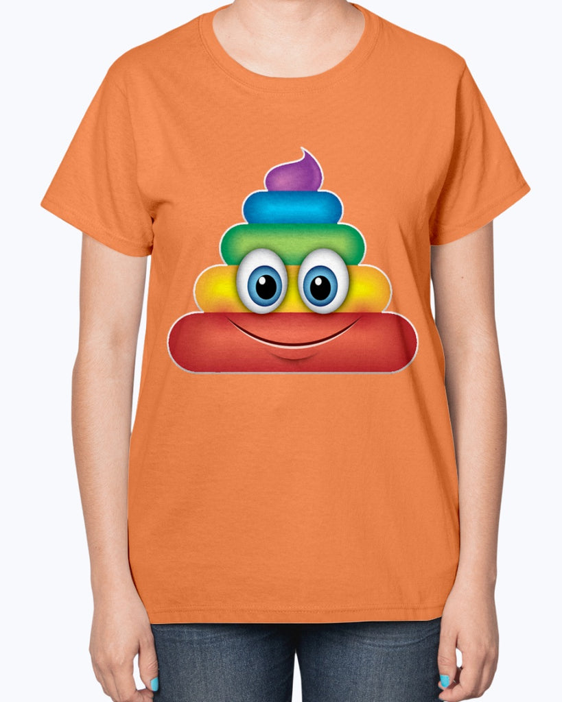 Rainbow Poop Emoji  -Ladies T-Shirt