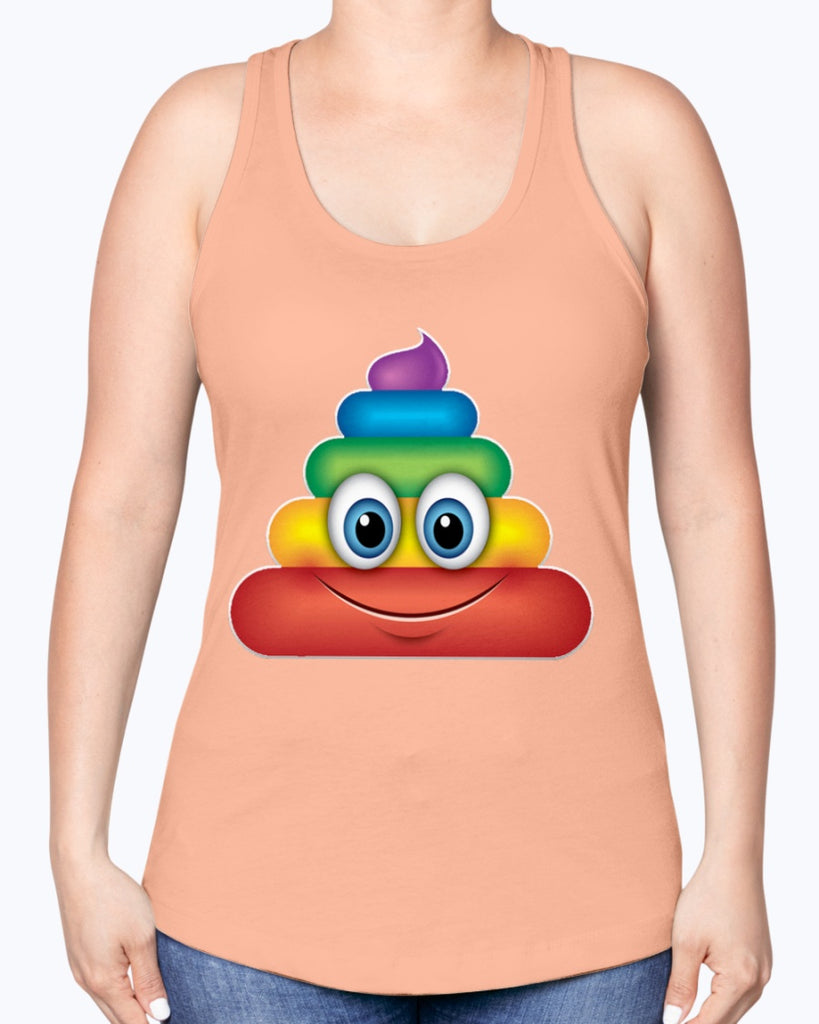 Rainbow Poop Emoji -Racerback Tank