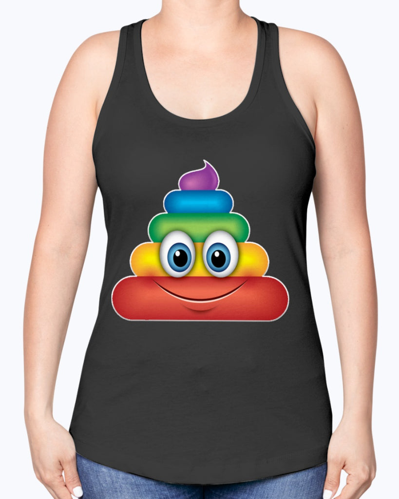 Rainbow Poop Emoji -Racerback Tank