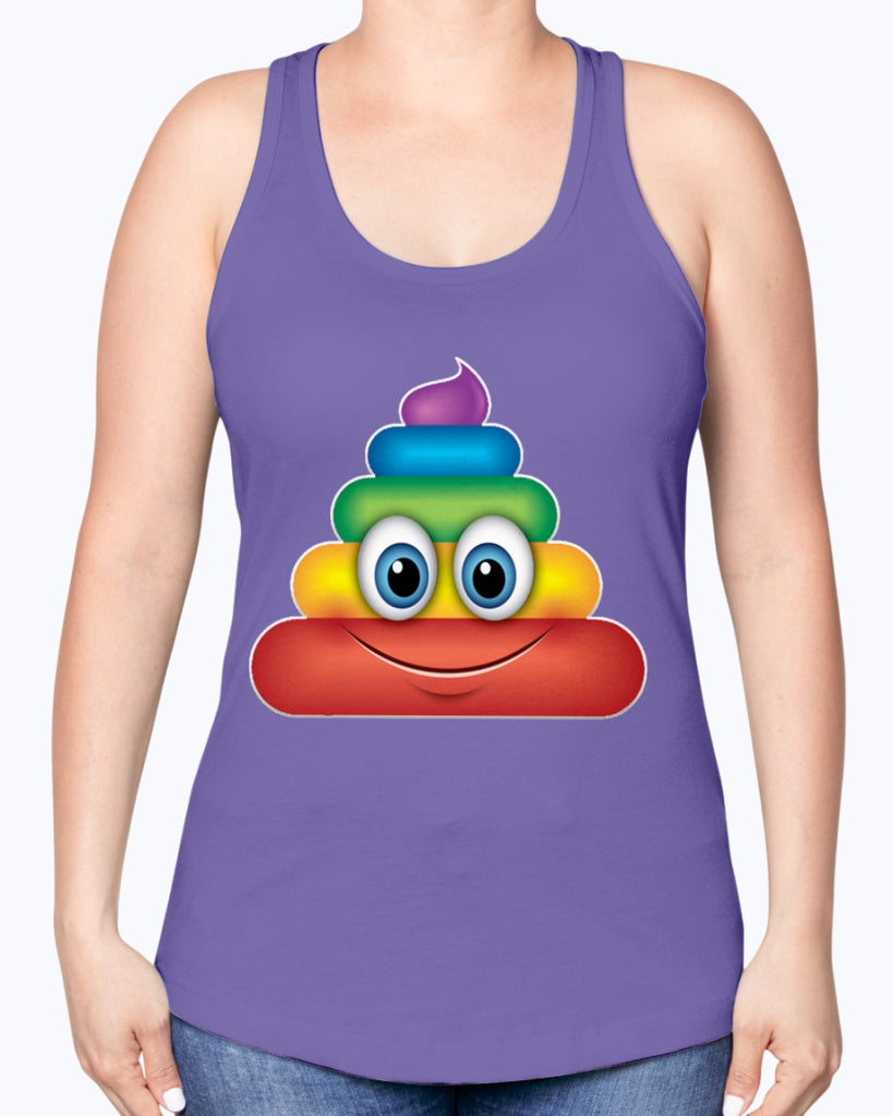 Rainbow Poop Emoji -Racerback Tank