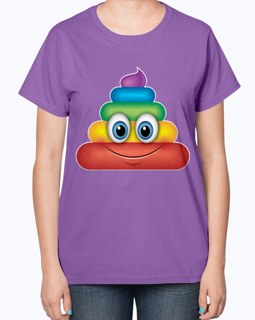 Rainbow Poop Emoji  -Ladies T-Shirt