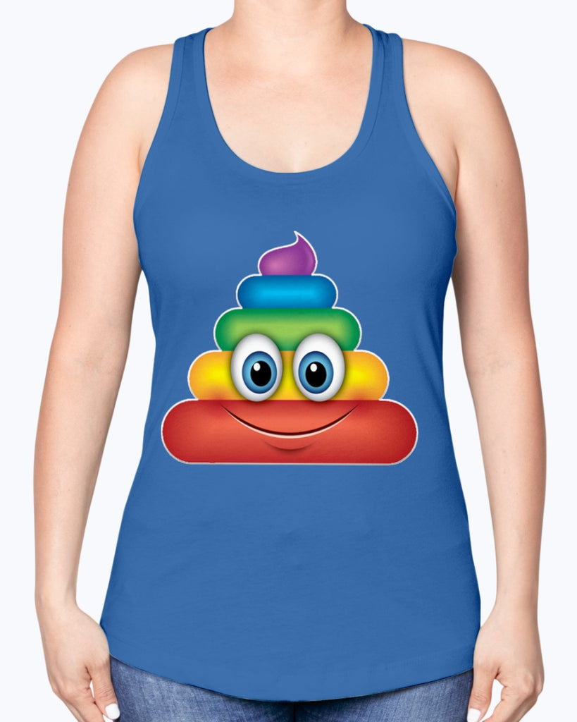 Rainbow Poop Emoji -Racerback Tank